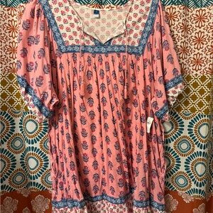 Old Navy Pink and Blue Floral Dress